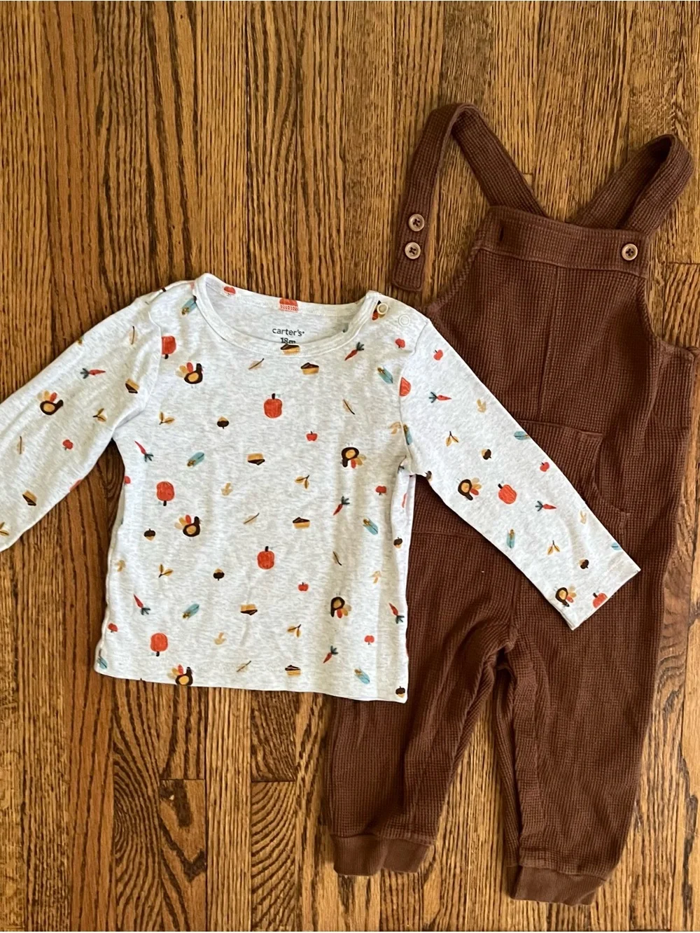 Carter's Fall Bundle Halloween Thanksgiving Harvest Overalls & Footed Sleeper